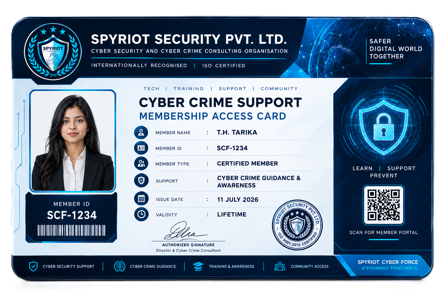 Spyriot Security Membership ID Card